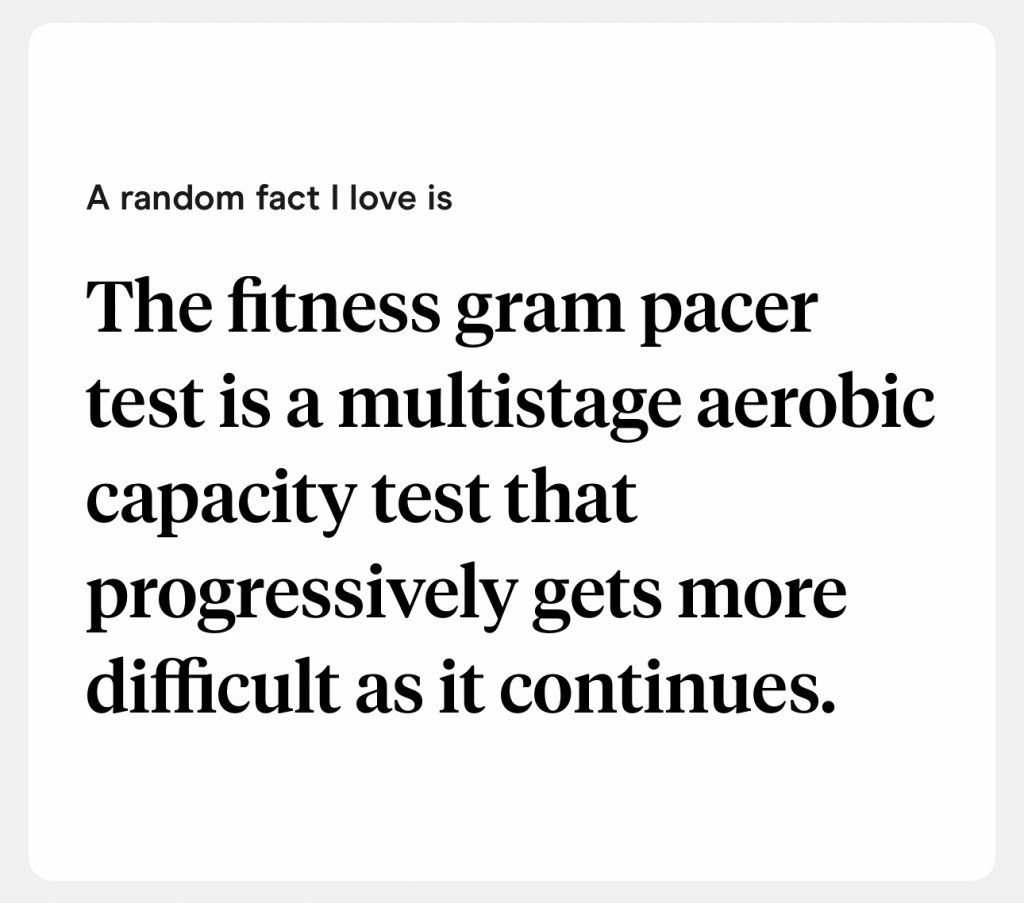 Text explaining the fitnessgram pacer test.