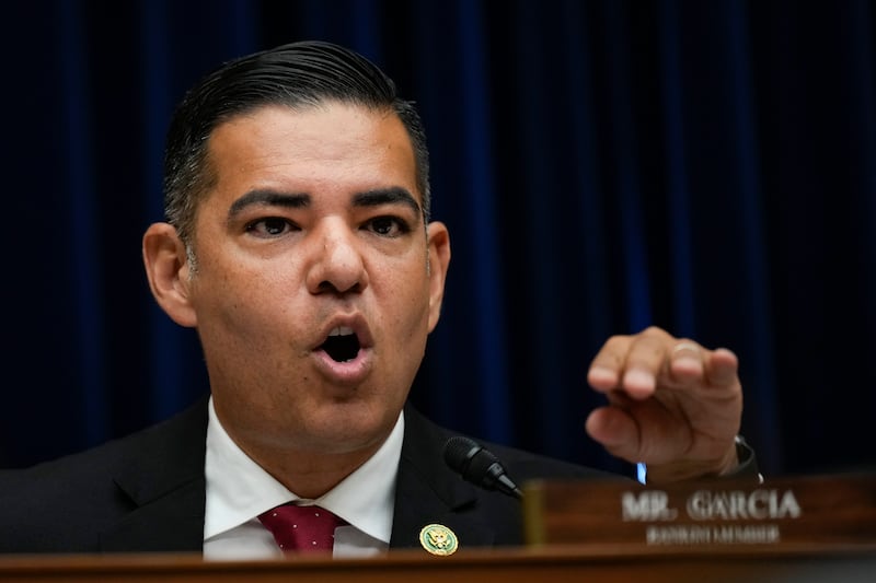 WASHINGTON, DC - JULY 26: Rep. Robert Garcia (D-CA) speaks during a House Oversight Committee hearing titled "Unidentified Anomalous Phenomena: Implications on National Security, Public Safety, and Government Transparency" on Capitol Hill 26, 2023 in Washington, DC. Several witnesses are testifying about their experience with possible UFO encounters and discussion about a potential covert government program concerning debris from crashed, non-human origin spacecraft. (Photo by Drew Angerer/Getty Images)