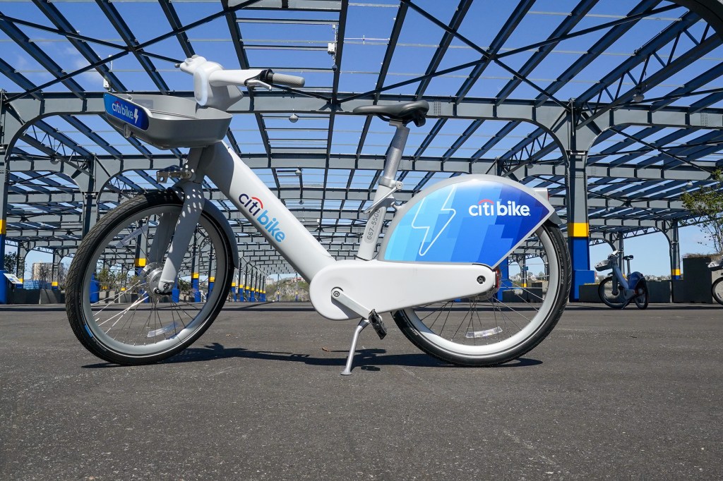 Citi Bike e-bike at Hudson River Pier 76.