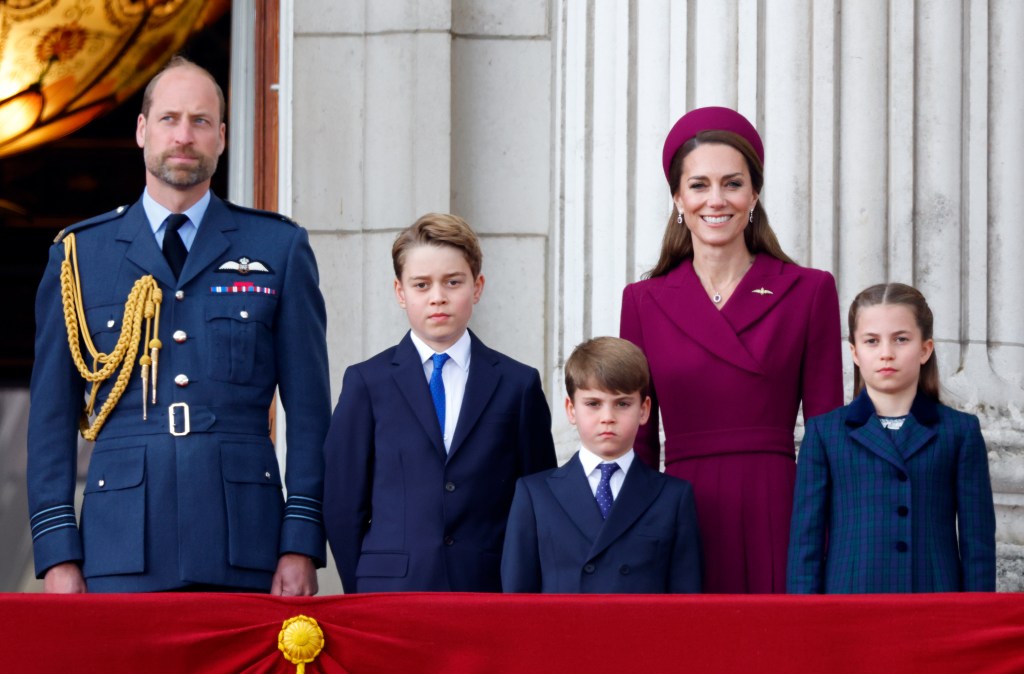 Prince William, Kate Middleton, Prince George, Princess Charlotte and Prince Louis in May 2025