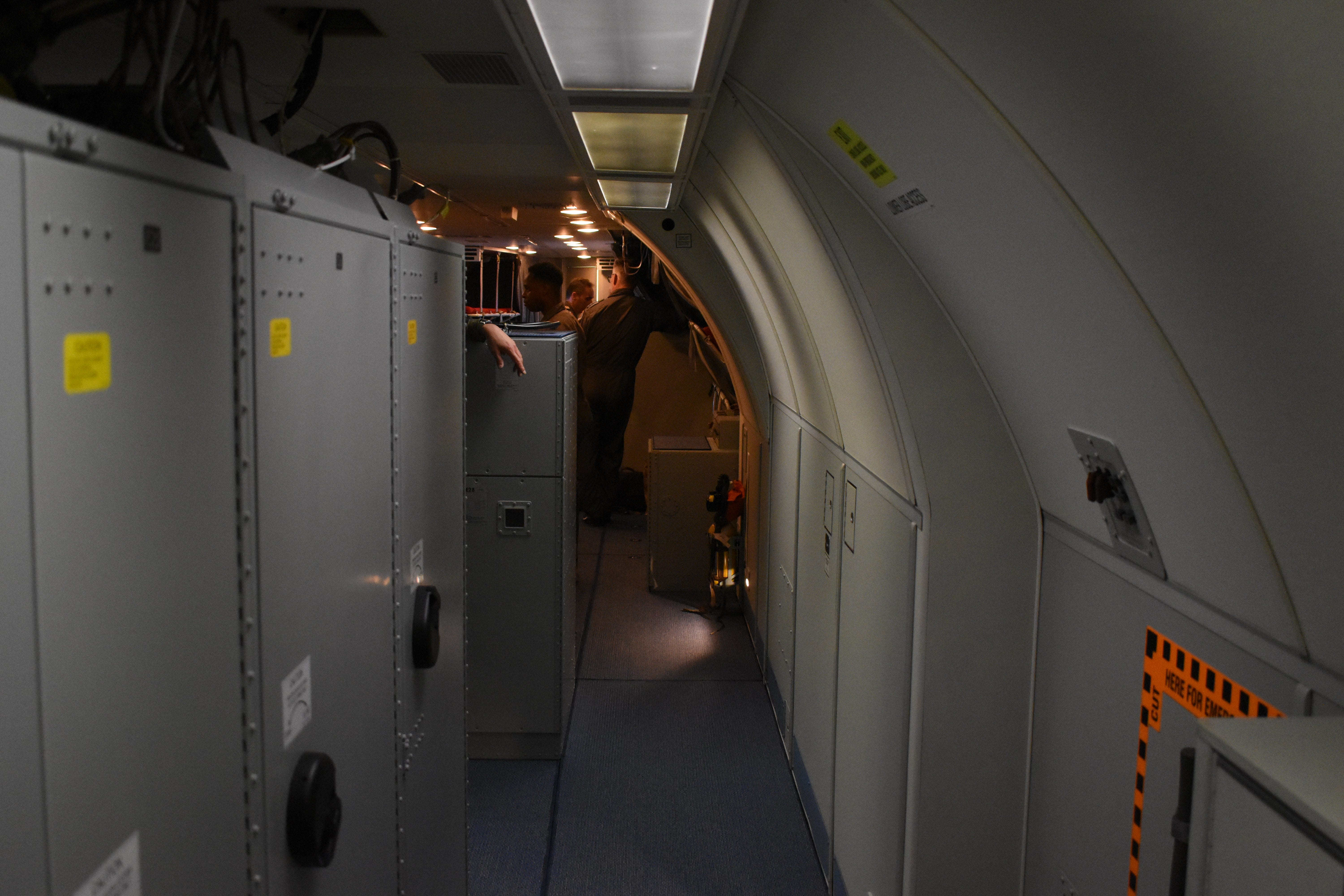 Inside a NATO E-3 Sentry aircraft in July 2025.