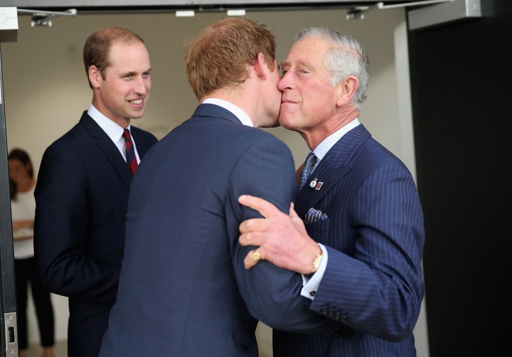 Prince William, Prince Harry and King Charles III in 2014. 