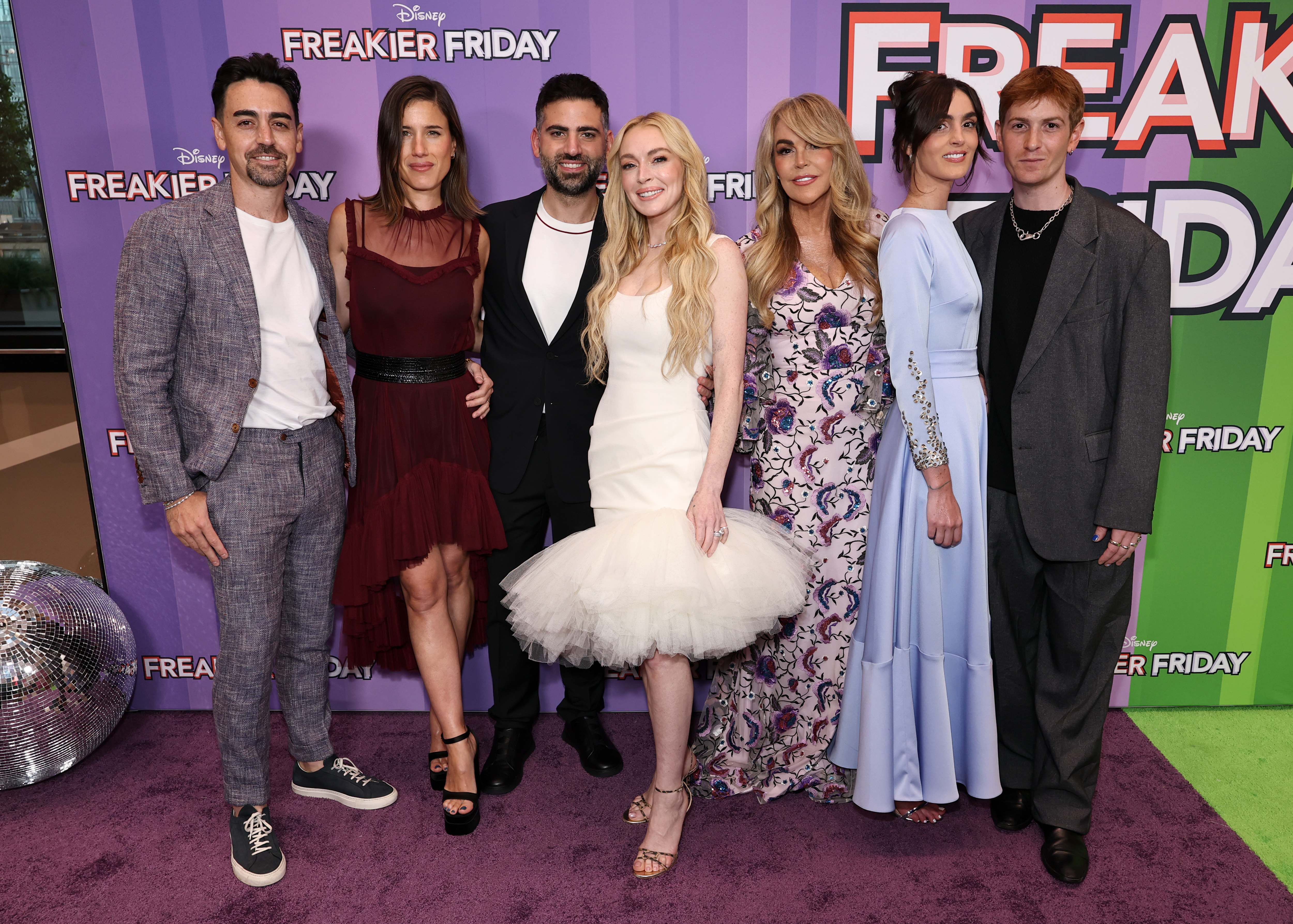 Bader Shammas, Lindsay Lohan, Dina Lohan, Ali Lohan and Dakota Lohan attend the 'Freakier Friday' special screening