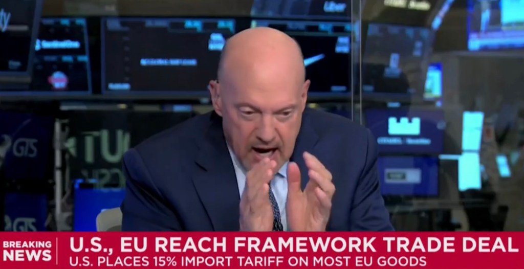 Jim Cramer on MSNBC discussing a U.S.-EU trade deal.