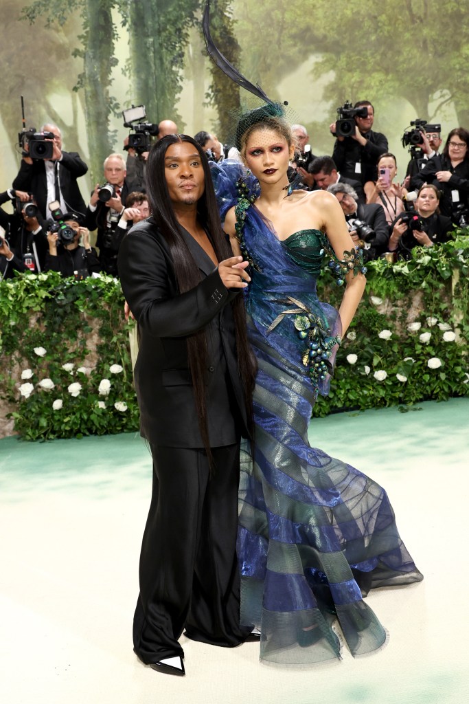 Zendaya and stylist Law Roach at the 2024 Met Gala.