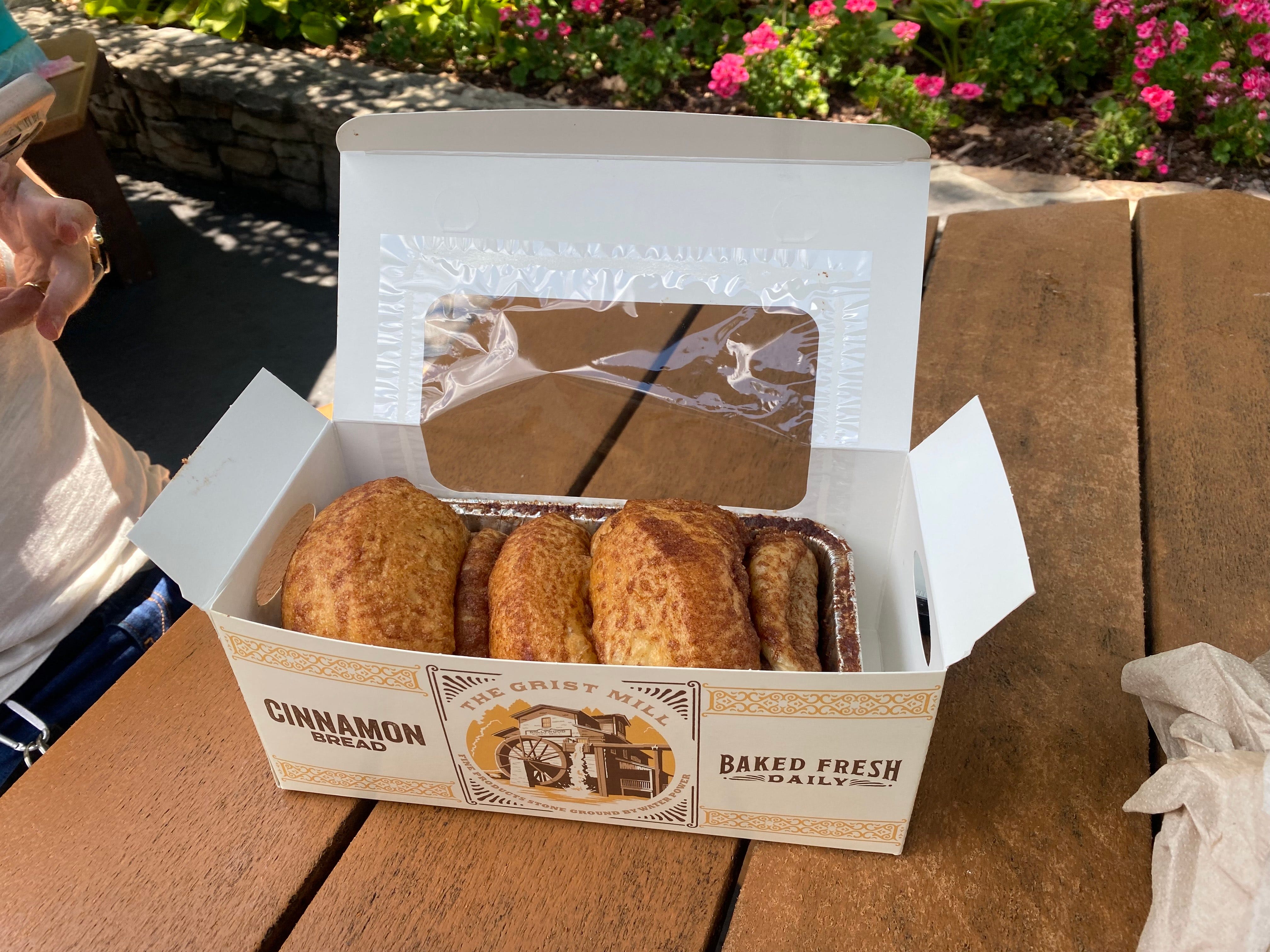 Dollywood's cinnamon bread in a box