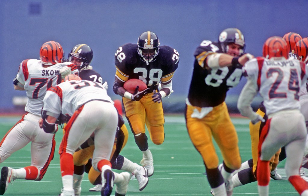 Pittsburgh Steelers running back Tim Worley #38 running with the football.