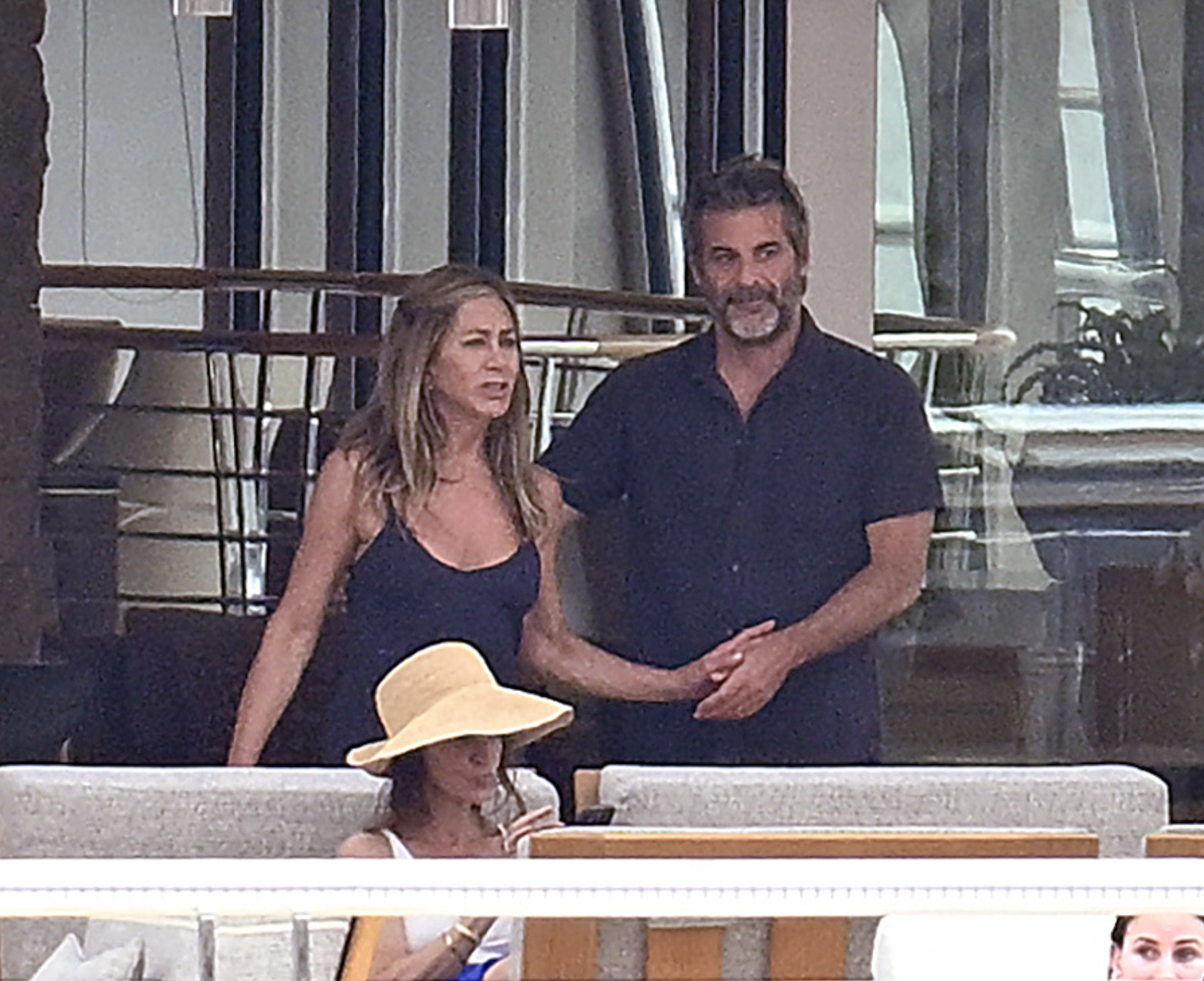 Jennifer Aniston and Jim Curtis in Mallorca in July 2025