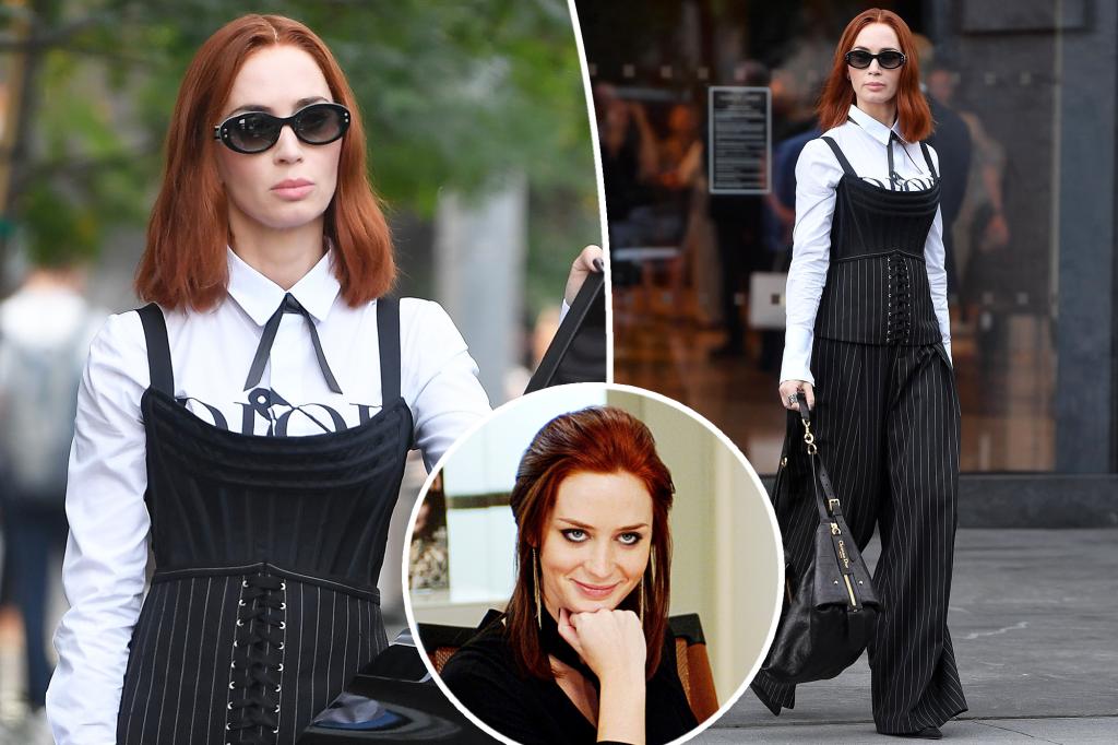 Emily Blunt spotted for the first time on ‘The Devil Wears Prada 2’ set — with her character’s signature red hair