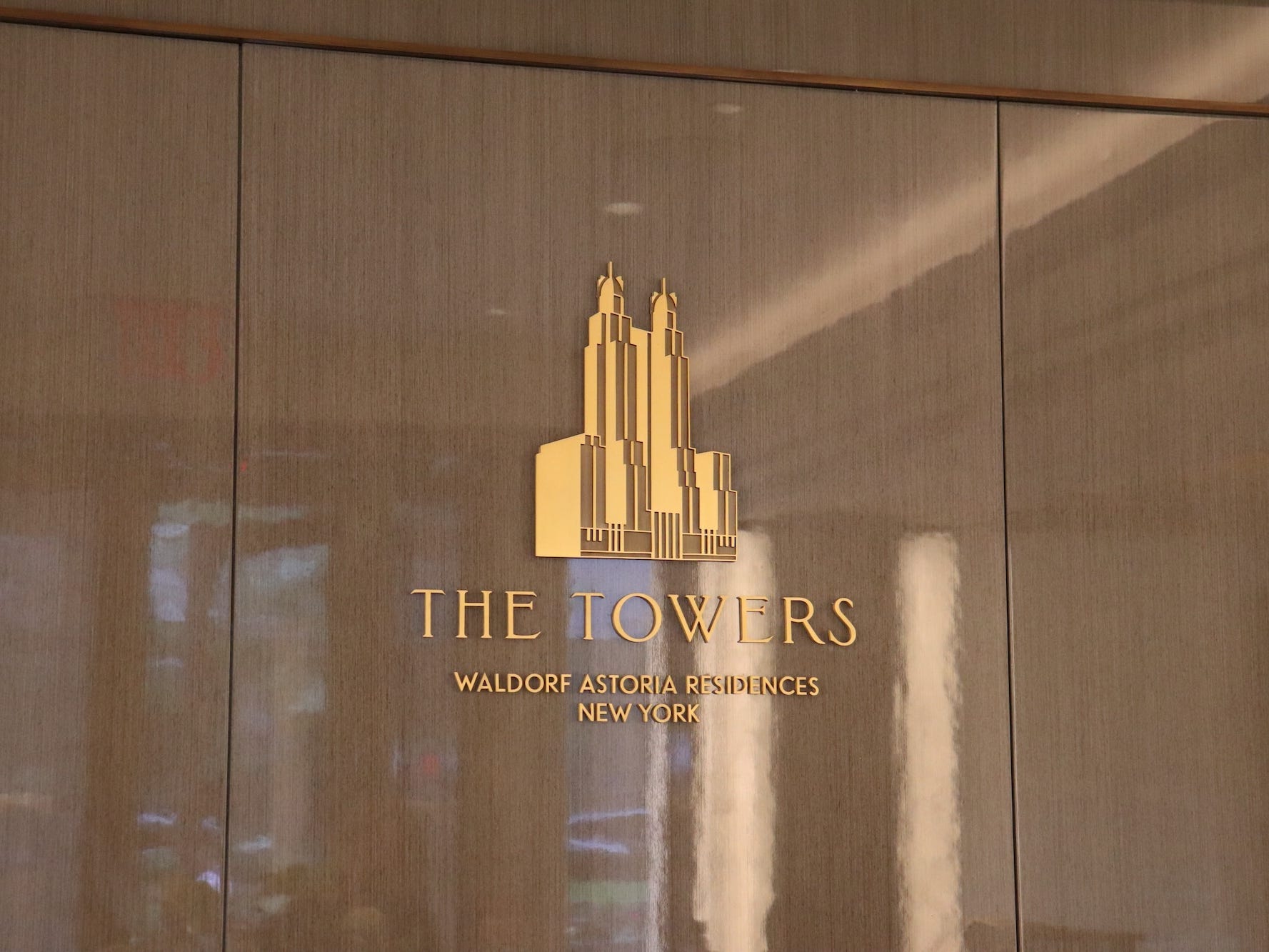The residential entrance to the Waldorf Astoria New York.