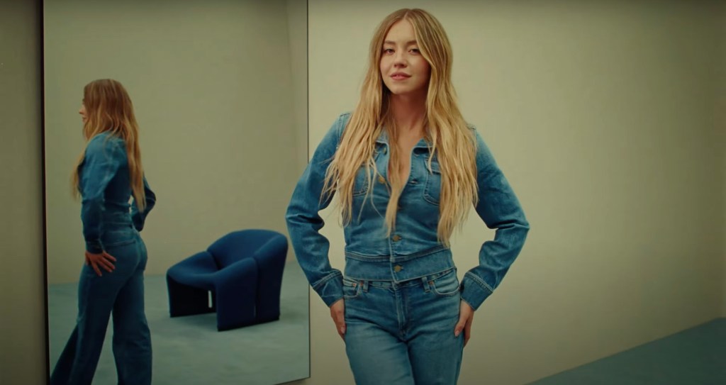 Sydney Sweeney's American Eagle Outfitters jeans ad.