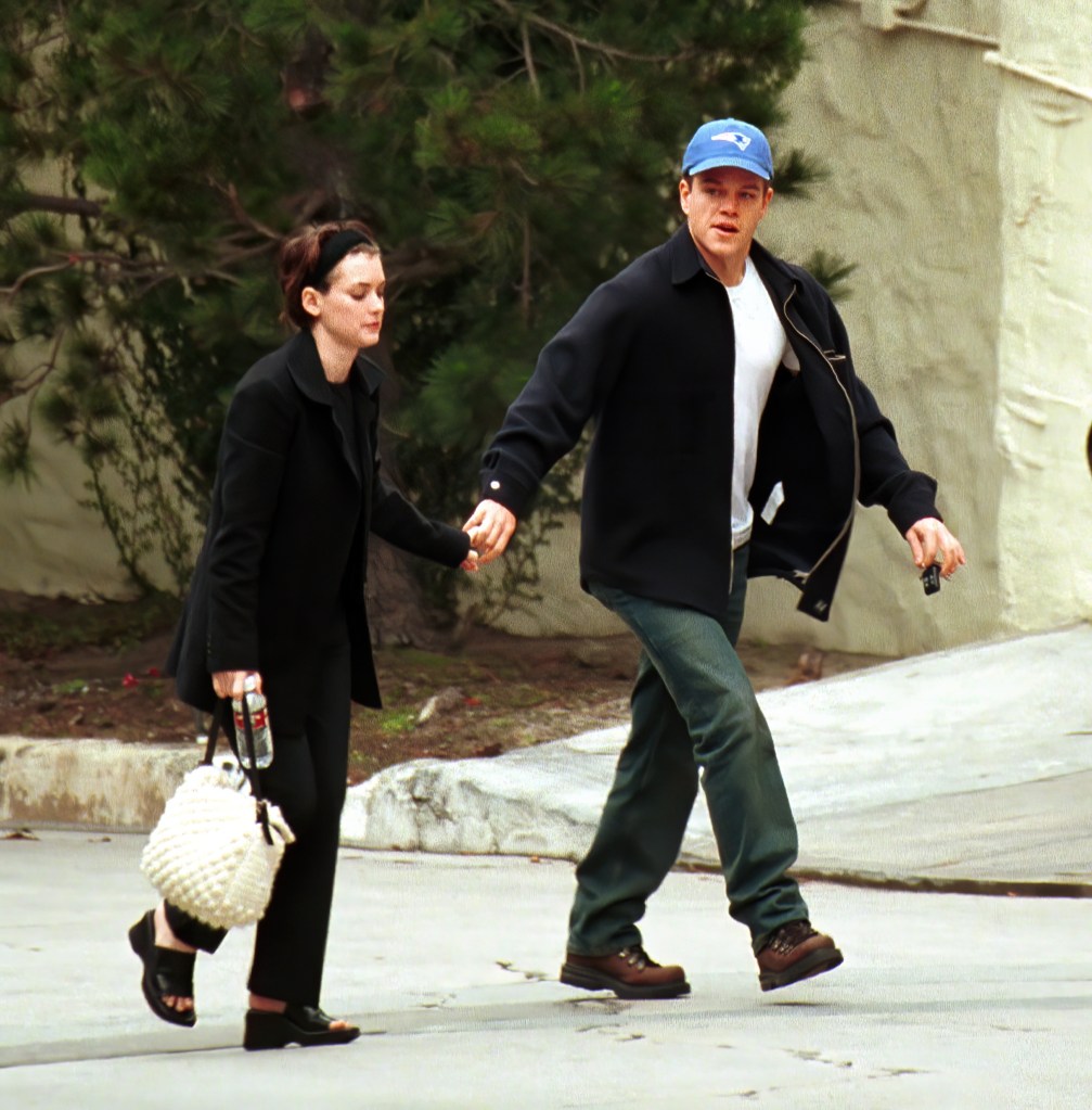 Winona Ryder and Matt Damon are seen on January 30, 2000 in Los Angeles, Calif