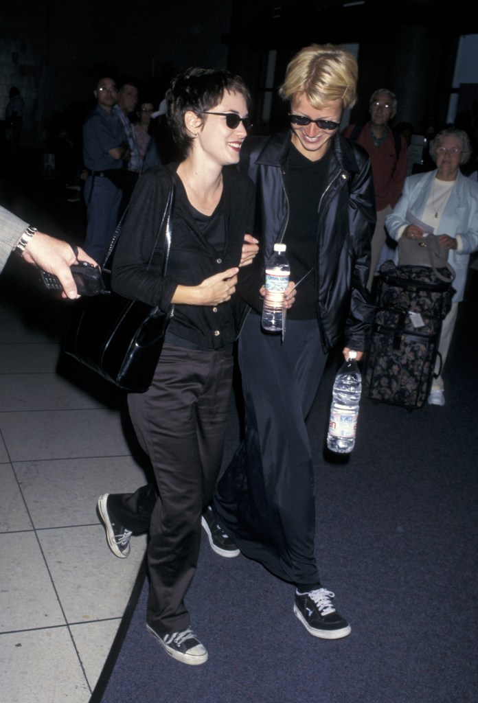 Winona Ryder and Gwyneth Paltrow step out together.