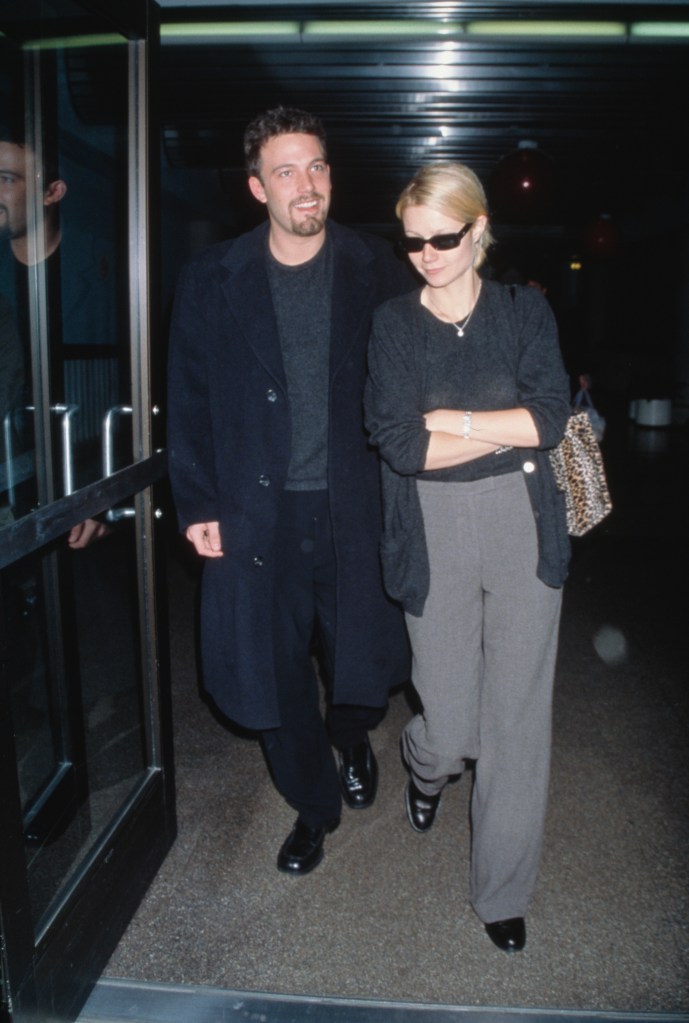 American actor Ben Affleck and American actress Gwyneth Paltrow on their arrival at the Los Angeles International Airport in Los Angeles.