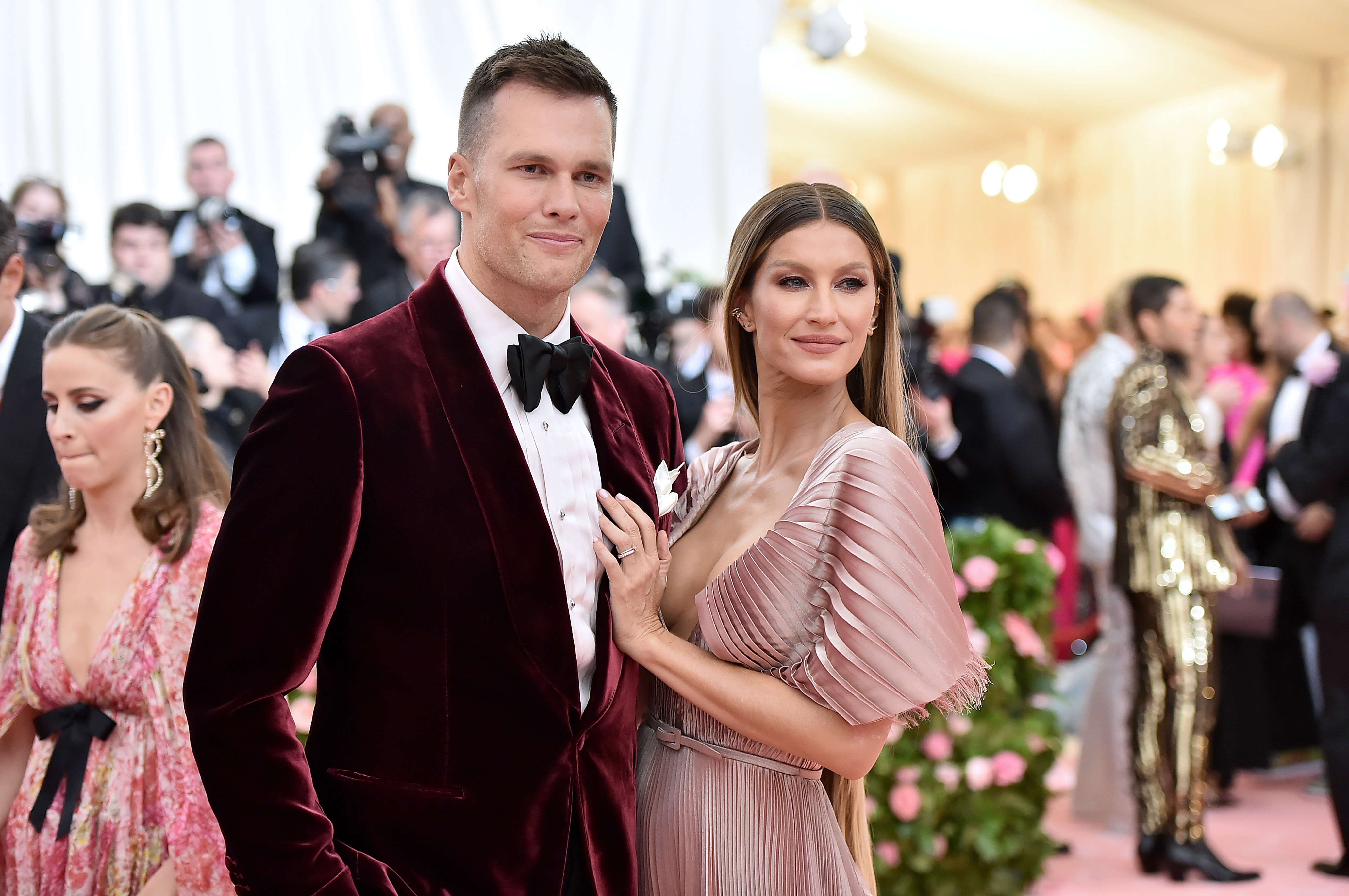 Tom Brady and Gisele Bündchen in formalwear. 
