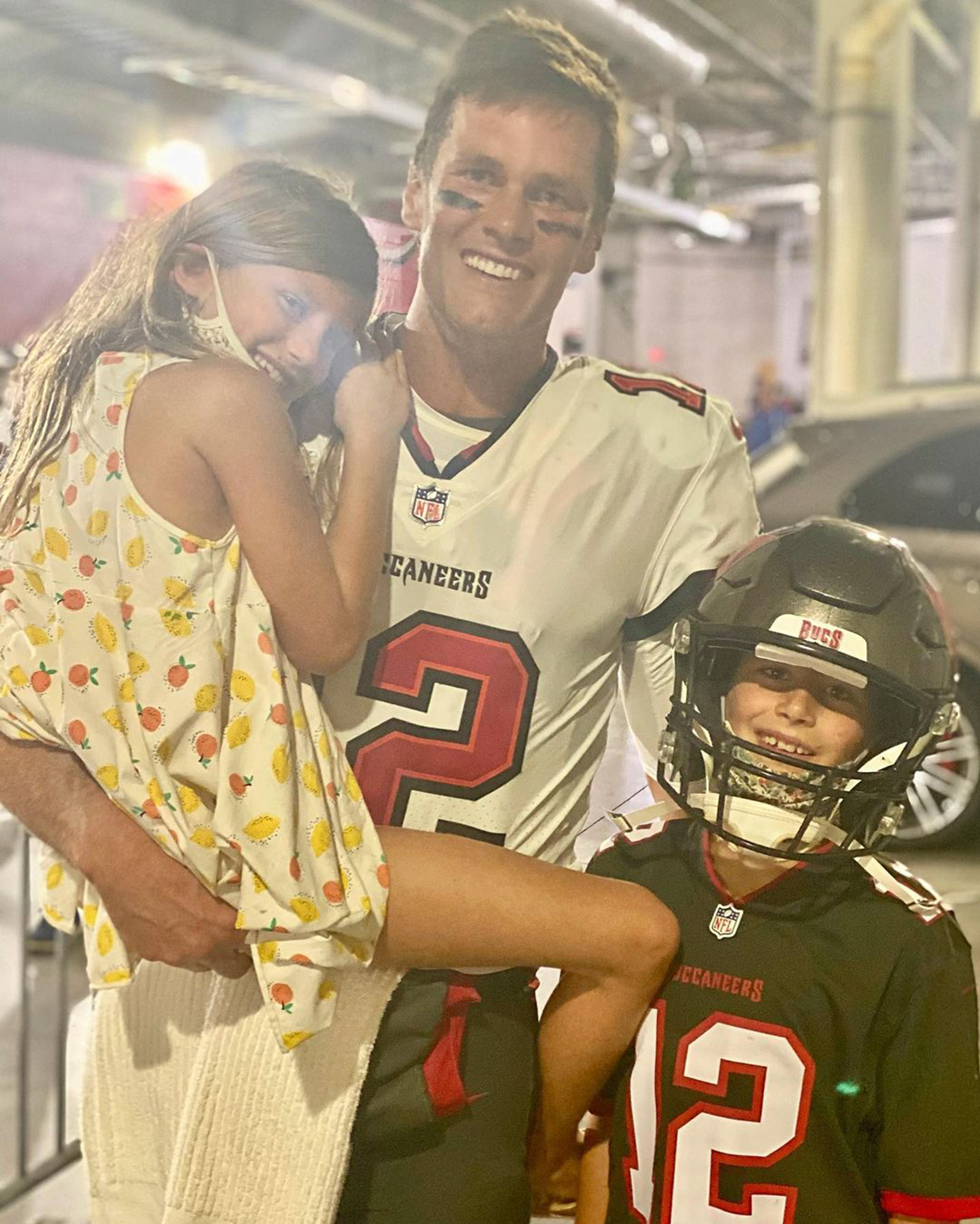Tom Brady with kids Vivian and Benjamin. 