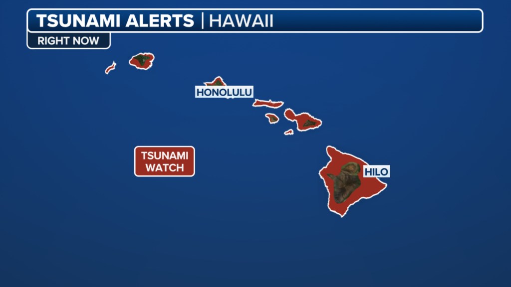 Hawaii tsunami watch graphic.