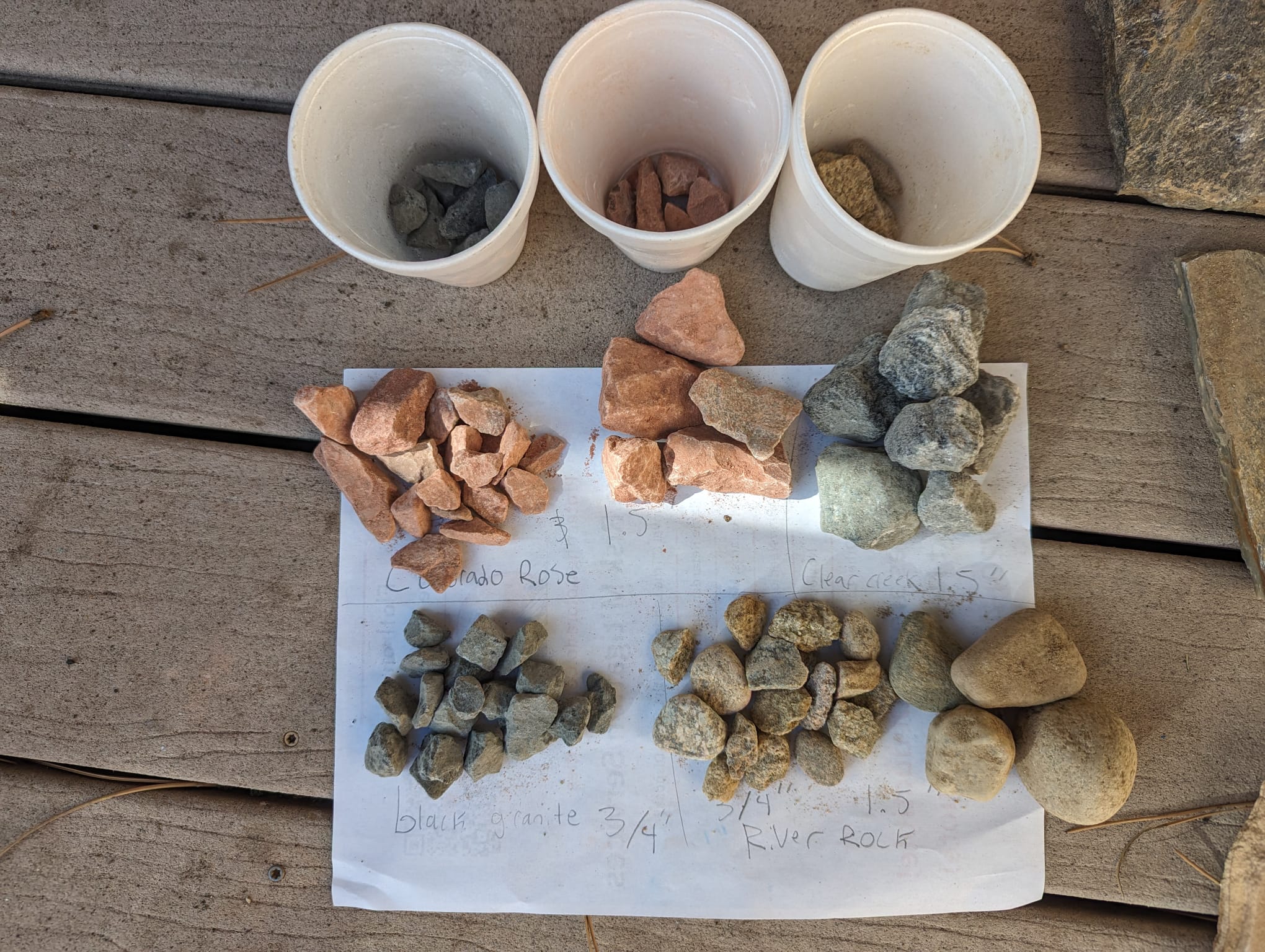 differnet colors and sizes of gravel