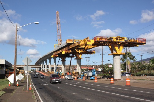 Hawaii rail project under construction.
