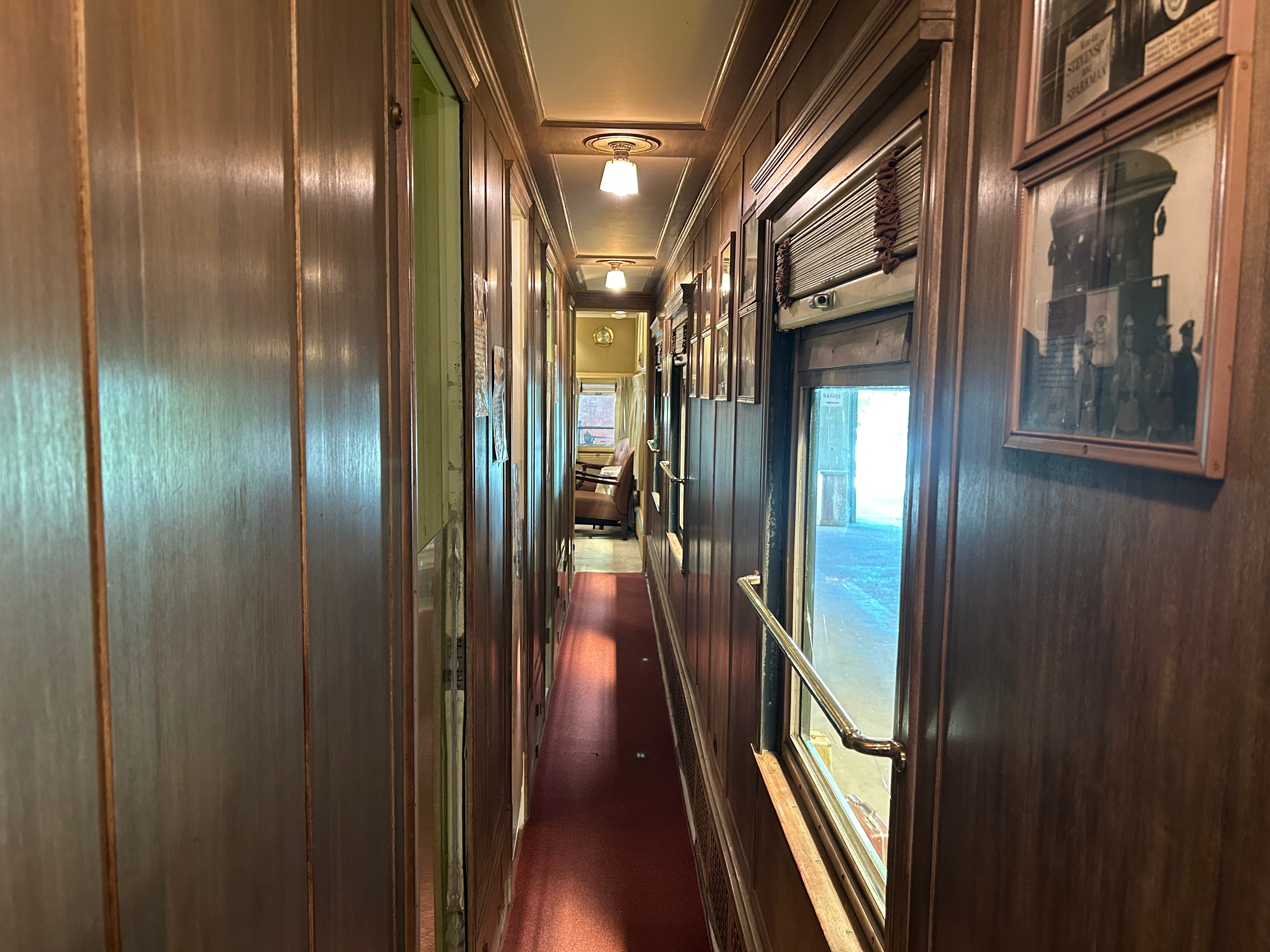 hallways inside presidential train car