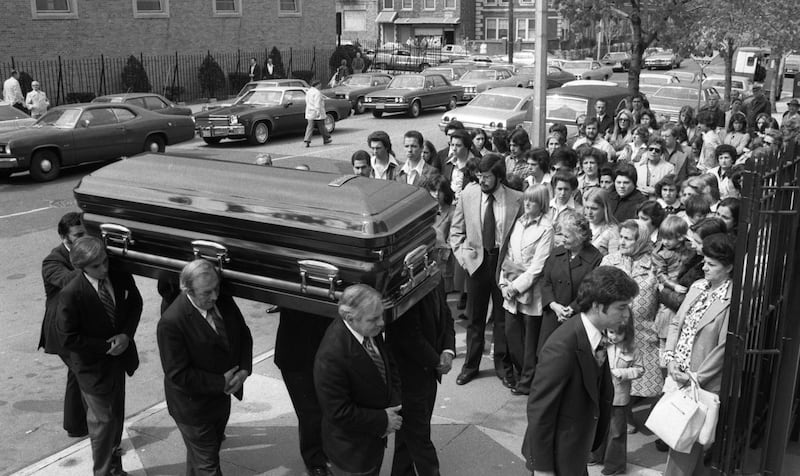 The funeral service for Valentina Suriani, a murder victim of