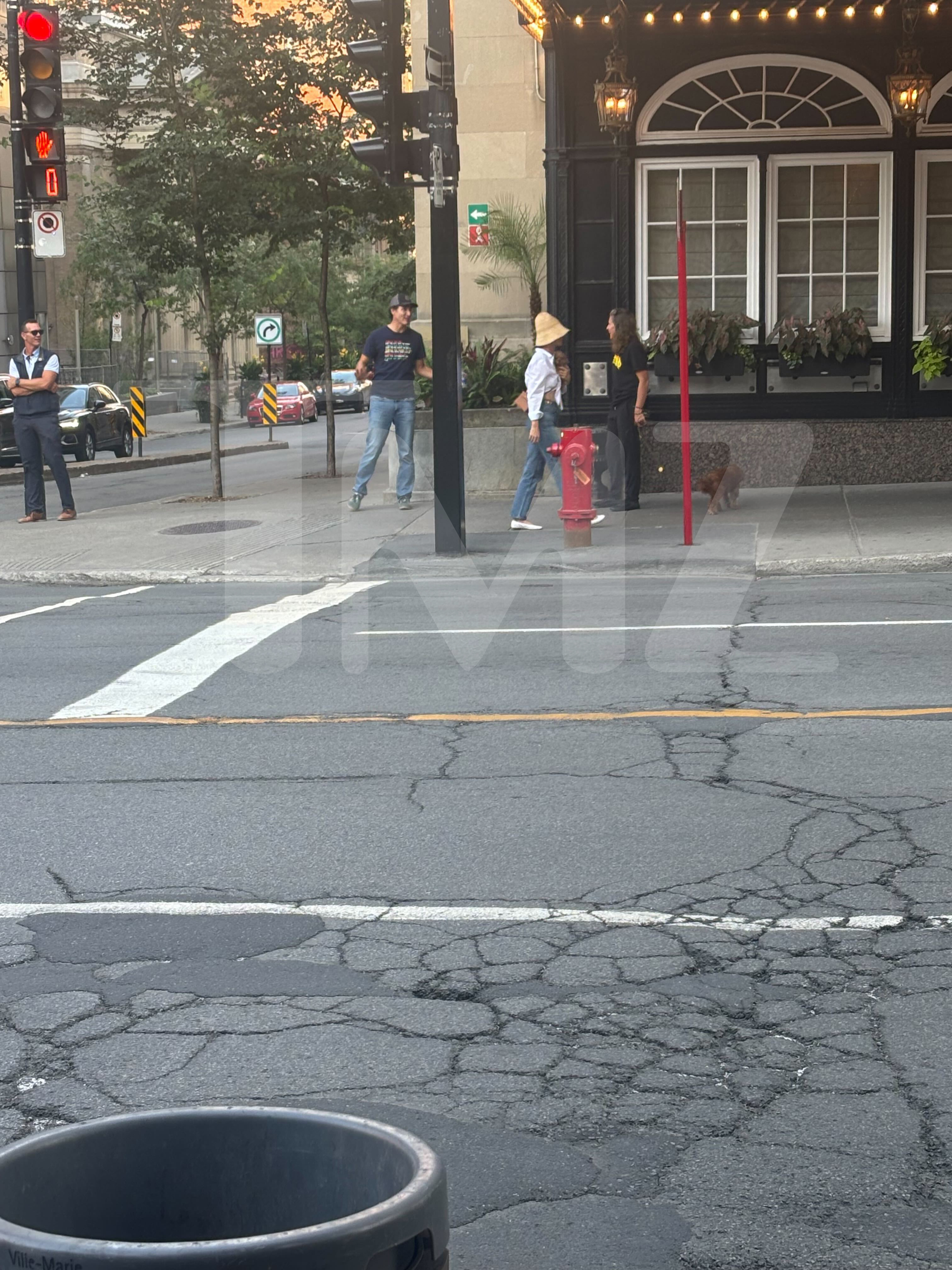 Katy Perry and Justin Trudeau on stroll with her dog.