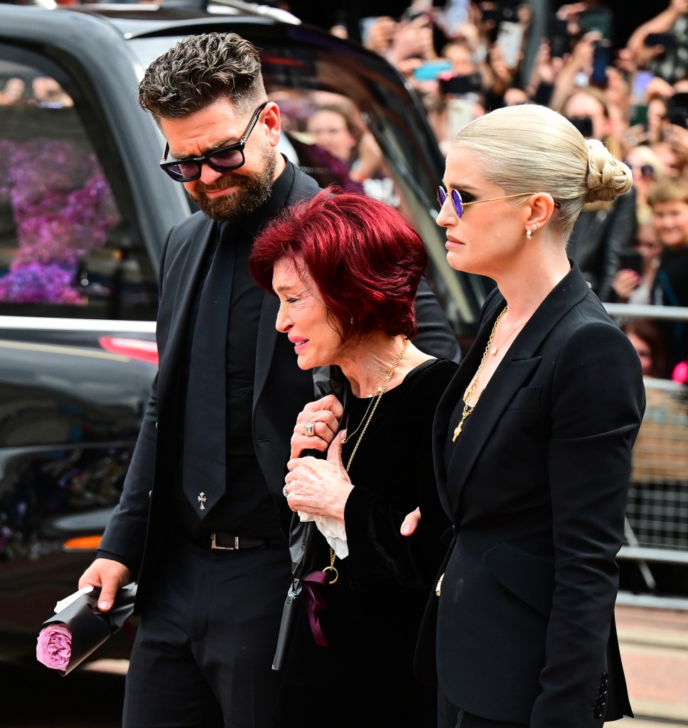 Jack, Sharon and Kelly Osbourne at Ozzy Osbourne's funeral