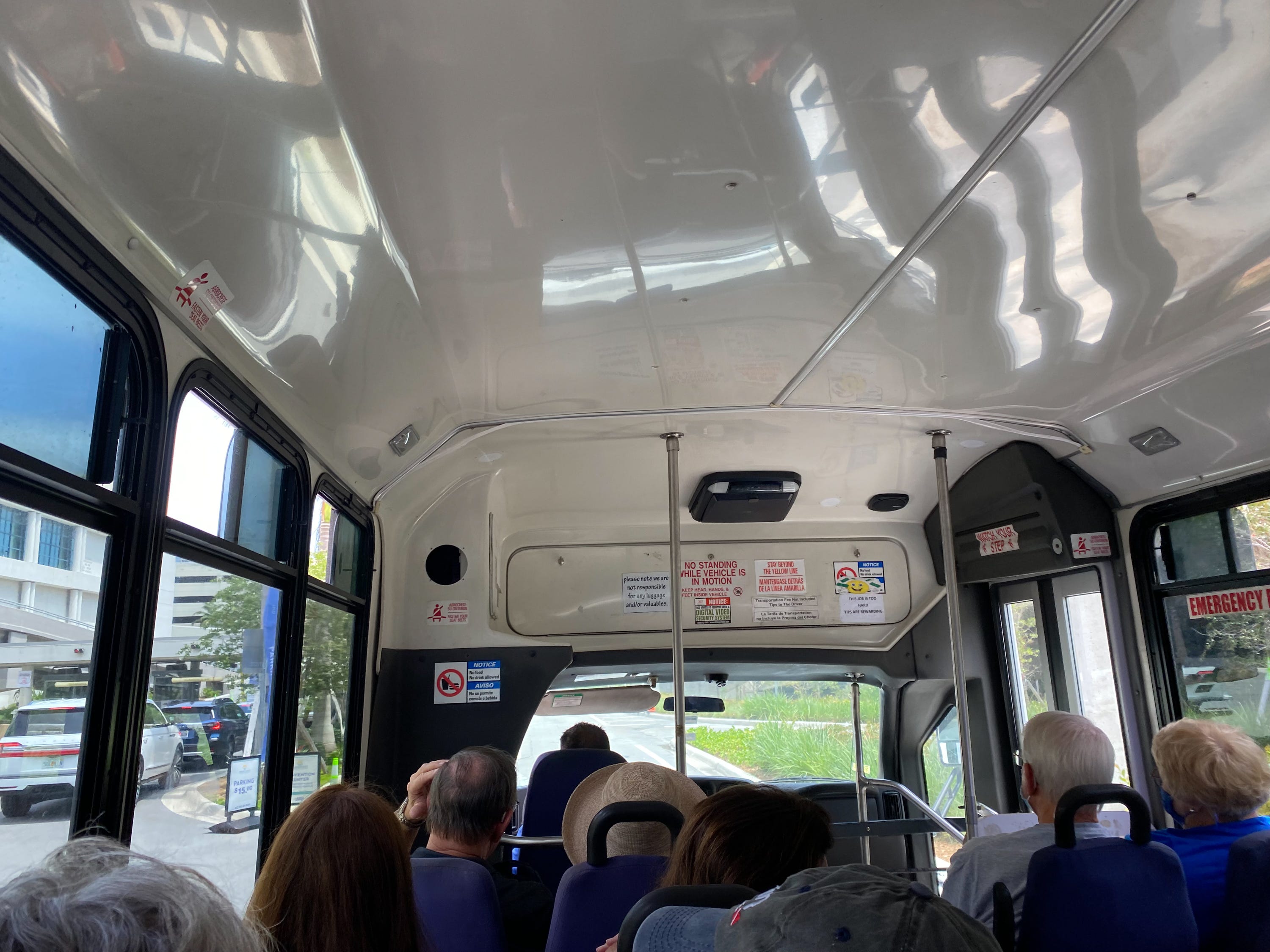 inside tour bus
