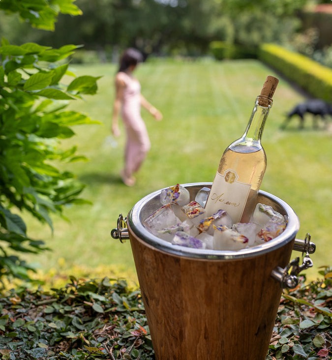 Meghan Markle with rosé wine.