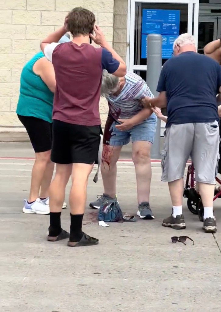 A victim of the stabbing spree seen in the parking lot of the Michigan Walmart.