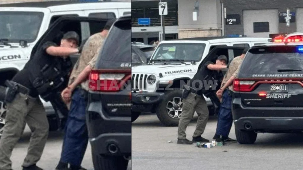 A victim of the stabbing spree seen in the parking lot of the Michigan Walmart.