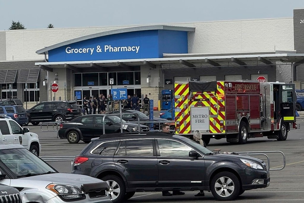 First responders outside of the Walmart after the shooting.