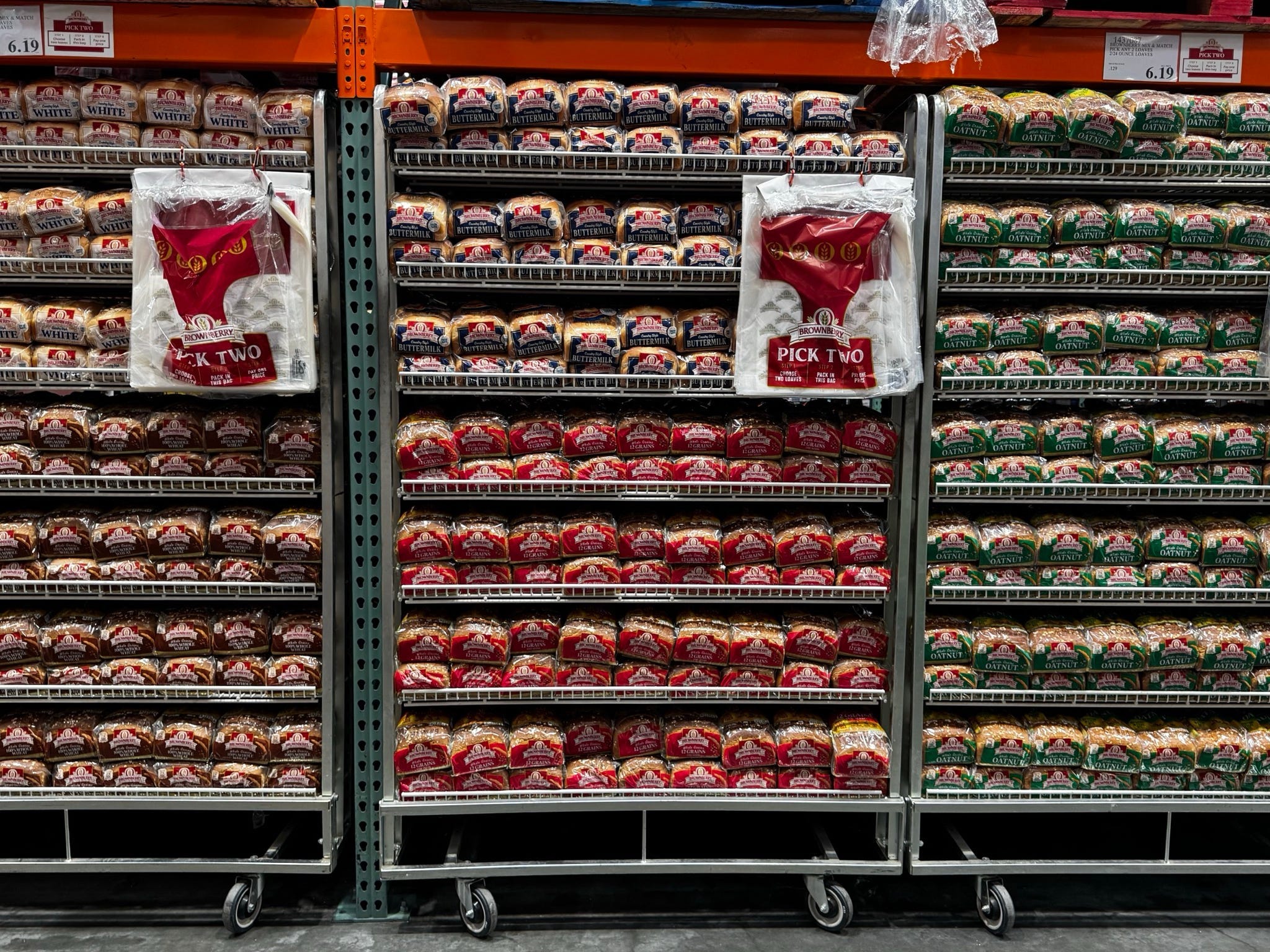 Bread for sale at a Costco in Wisconsin.
