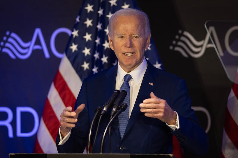CHICAGO, ILLINOIS - APRIL 15: Former U.S. President Joe Biden speaks at a conference hosted by the Advocates, Counselors, and Representatives for the Disabled (ACRD) on April 15, 2025 in Chicago, Illinois. ACRD champions the rights of those who depend on Social Security and disability services. (Photo by Scott Olson/Getty Images)
