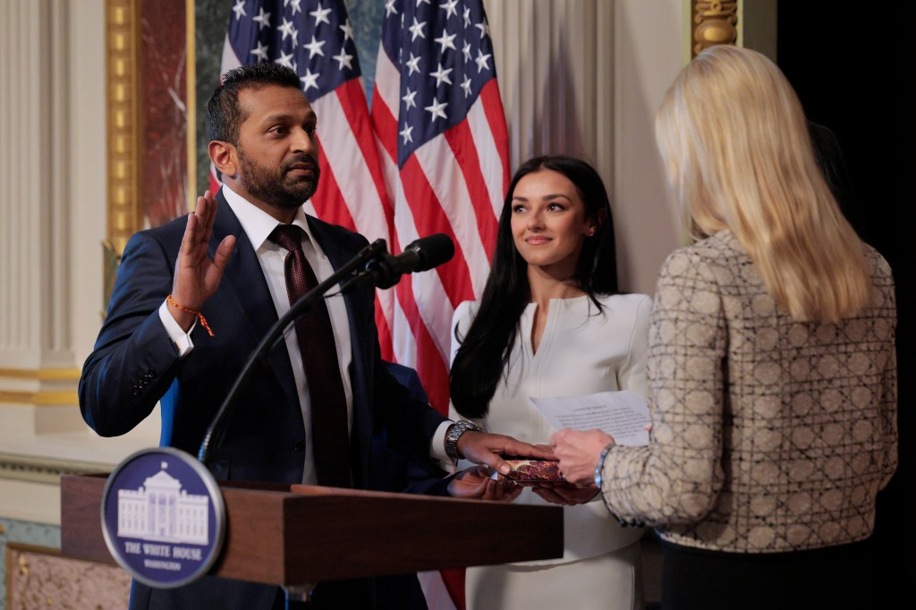 Kash Patel being sworn in as FBI Director.