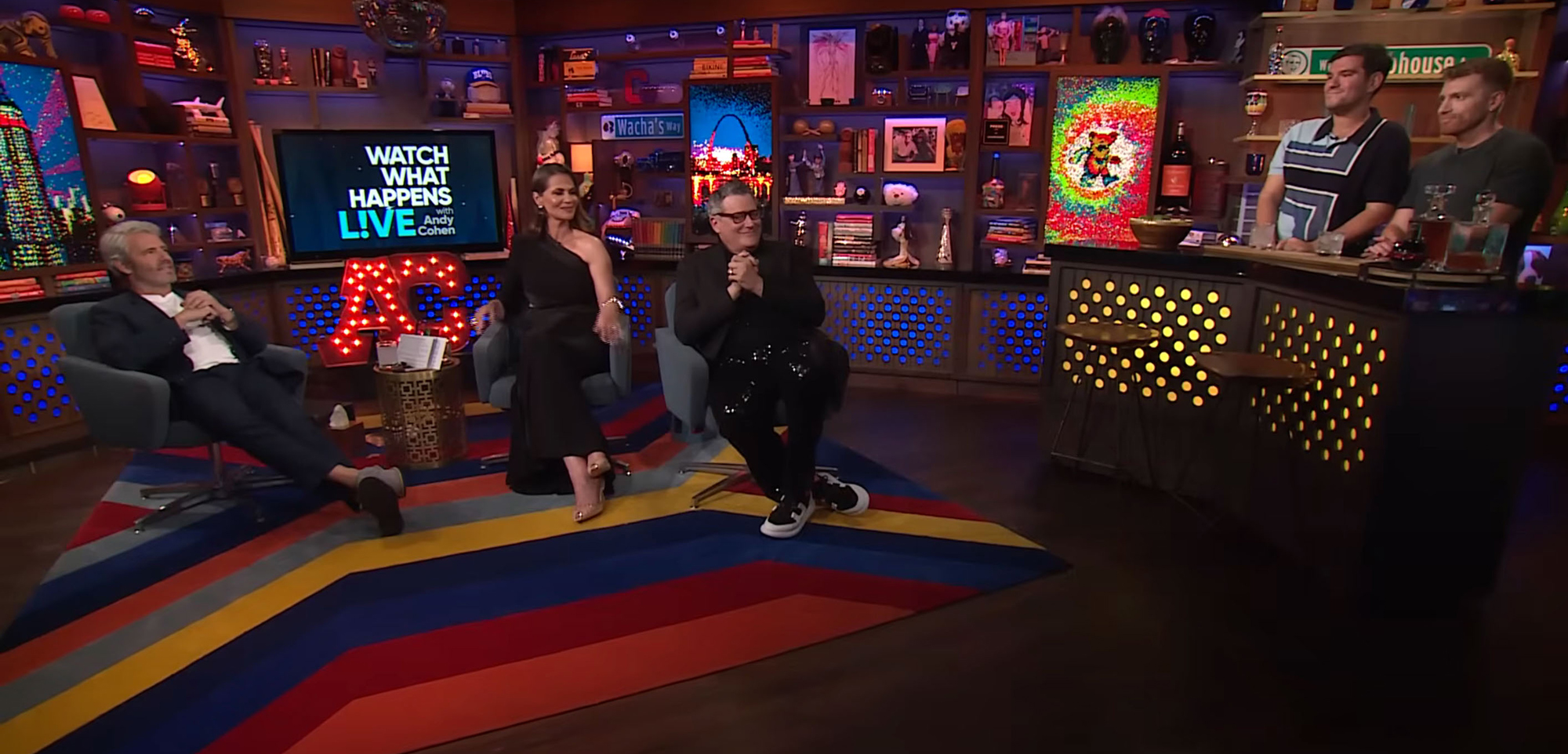 Andy Cohen, Julia Lemigova, Isaac Mizrahi, Danny Murphy and Evan Real