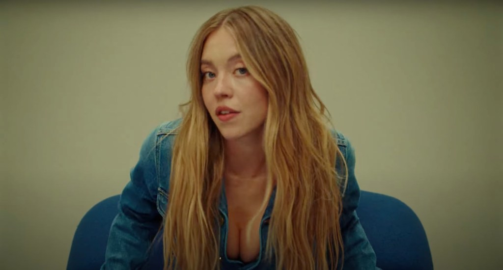 Sydney Sweeney in her American Eagle jeans campaign.