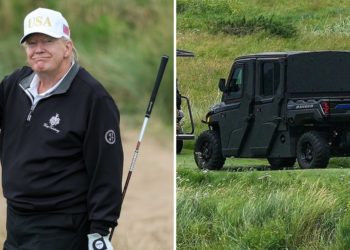 Photos show ‘Golf Force One,’ the Secret Service golf cart that accompanied Trump around his Scotland resort