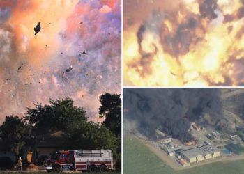 7 missing after explosion at California fireworks warehouse sets off massive blaze