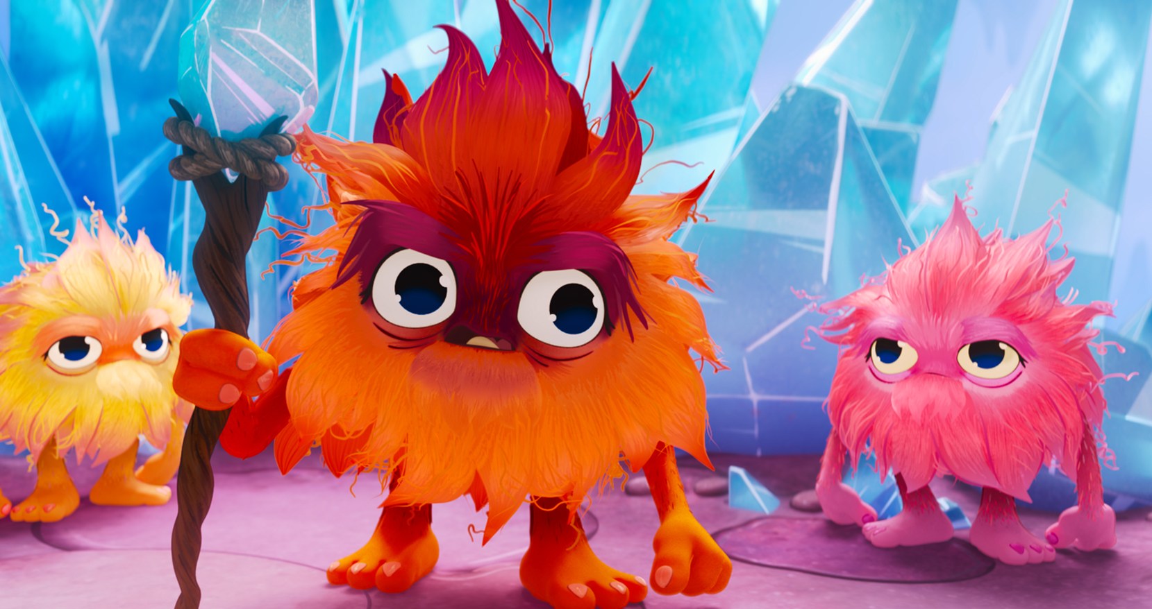 A group of brightly colored furball  creatures called Snooterpoots in the 2025 Smurfs movie