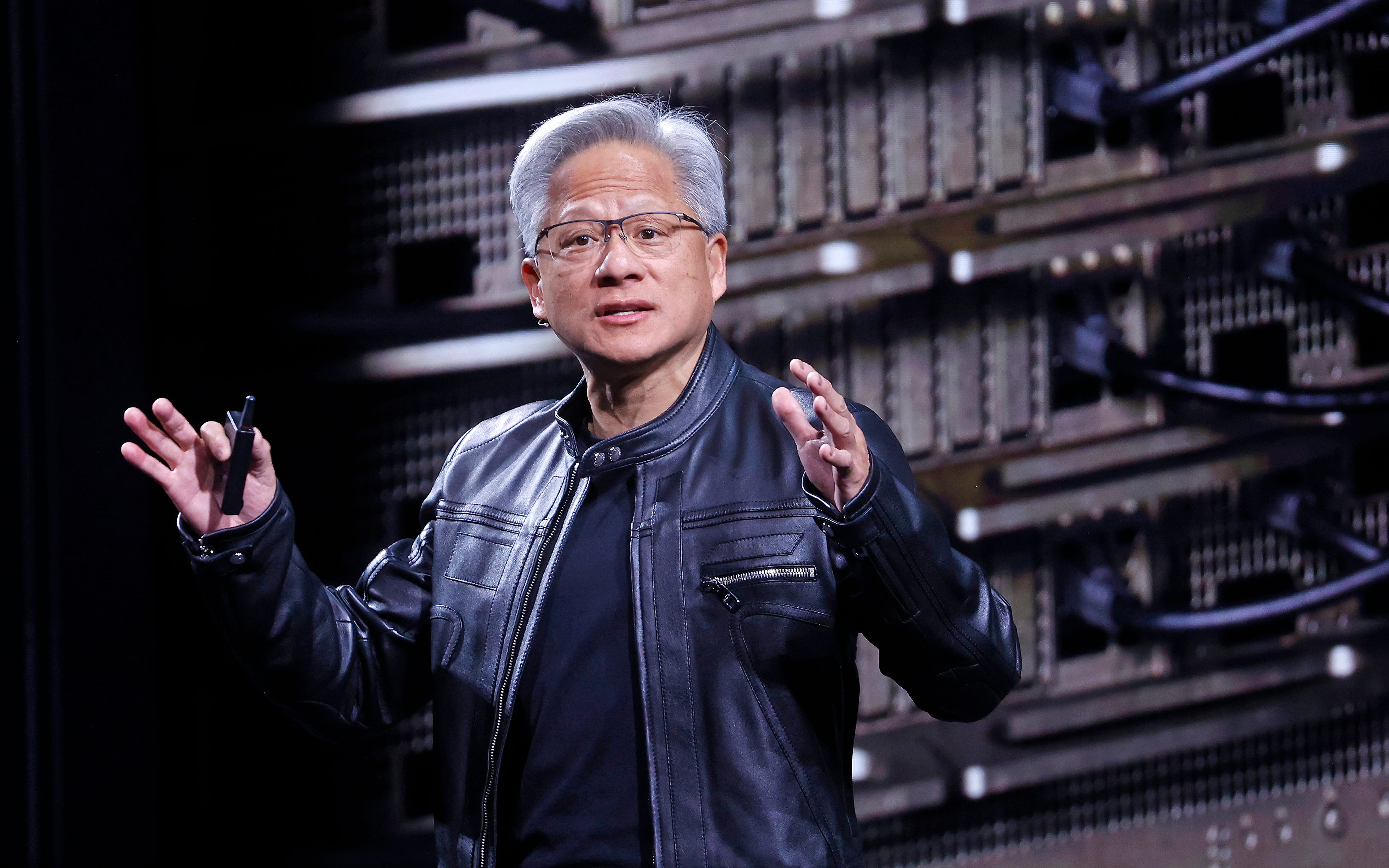 Nvidia's cofounder and CEO, Jensen Huang, at the VivaTech trade show at the Parc des Expositions de la Porte de Versailles in Paris on June 11, 2025.