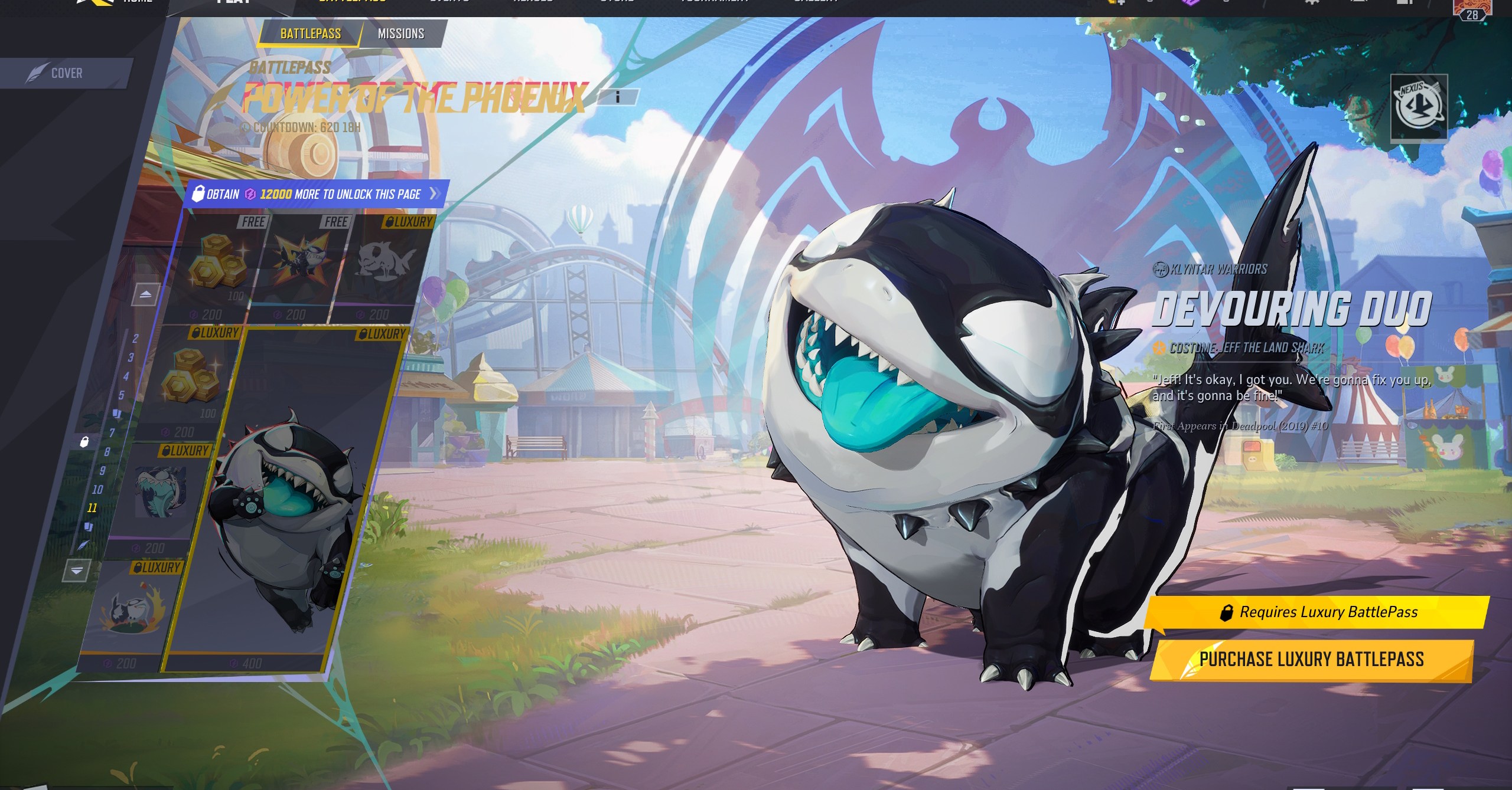 Jeff the Land Shark’s Symbiote skin in Marvel Rivals