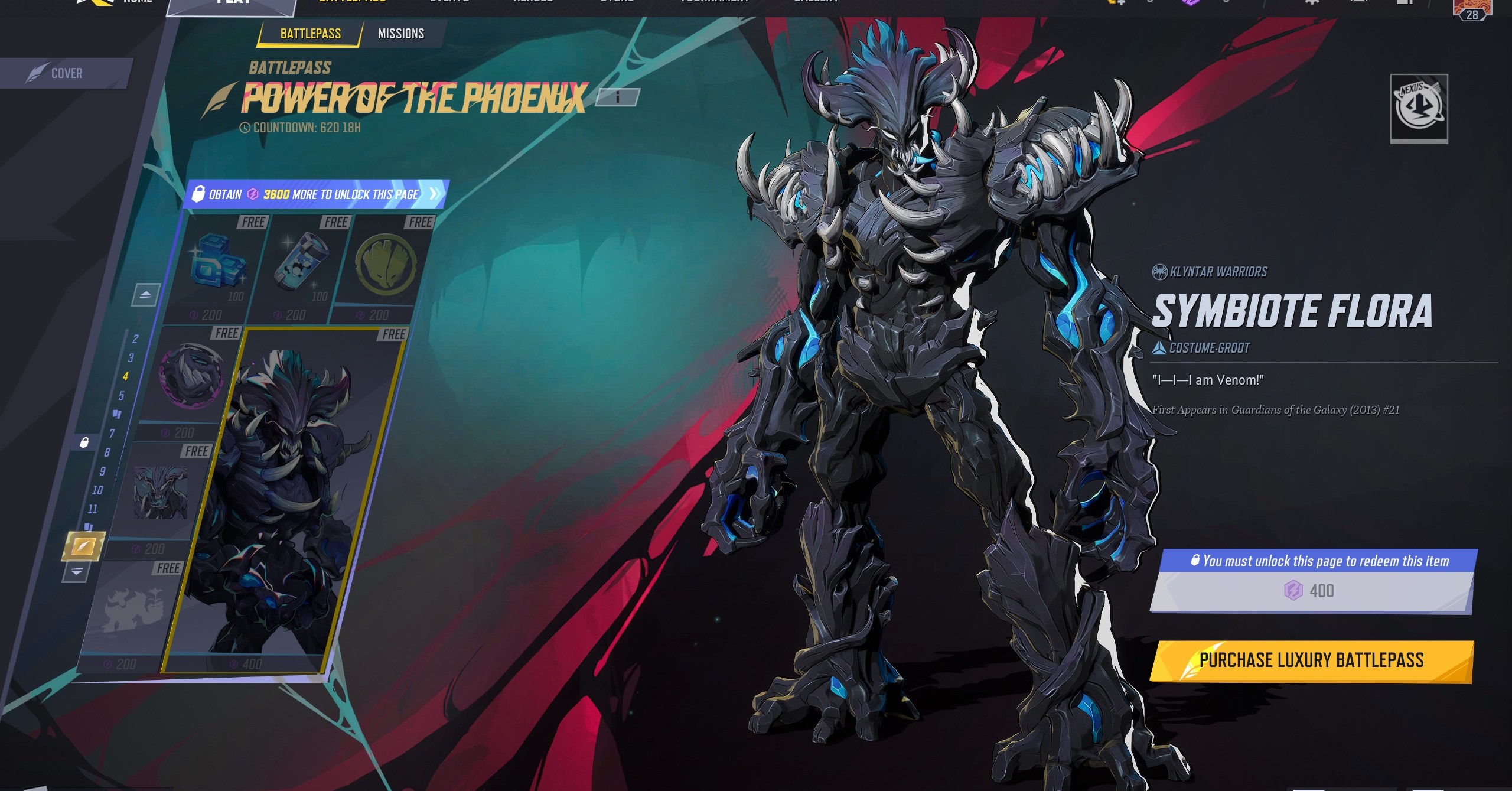 Groot’s Symbiote Flora skin in Marvel Rivals