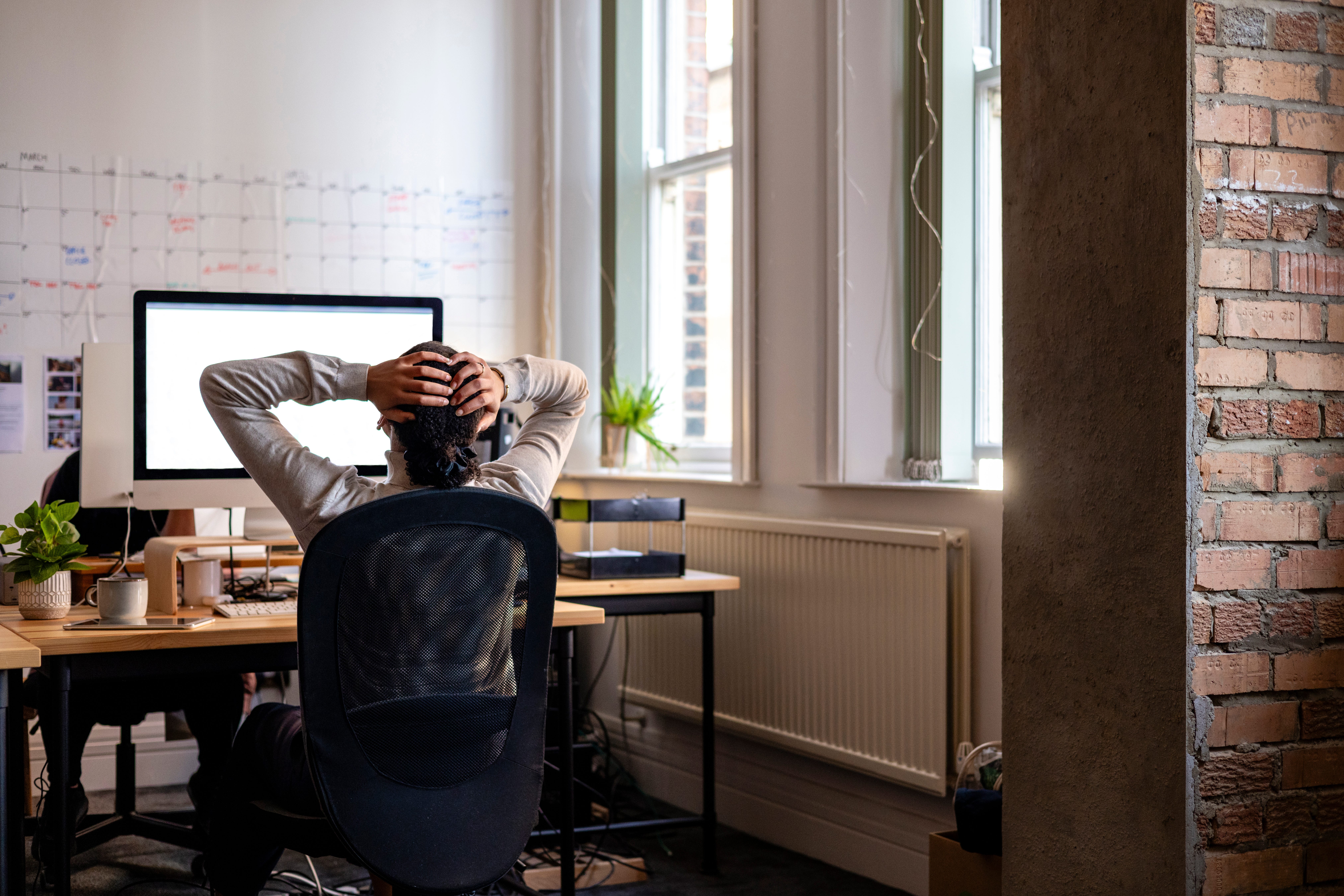 Person sitting at computer