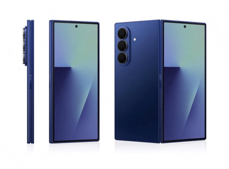 Galaxy Z Fold 7 in blue.