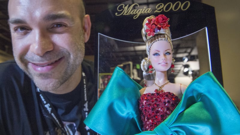Mario Paglino, above, and Gianni Grossi presented their dolls at myriad Barbie conventions and on magazine covers.