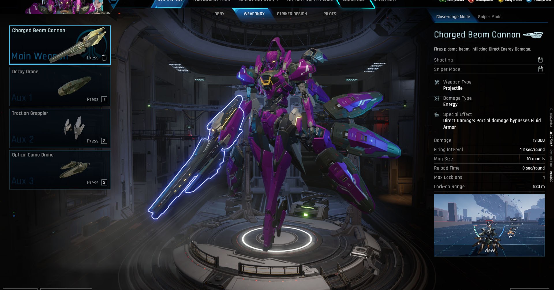 A Mecha Break screenshot showing Narukami Striker