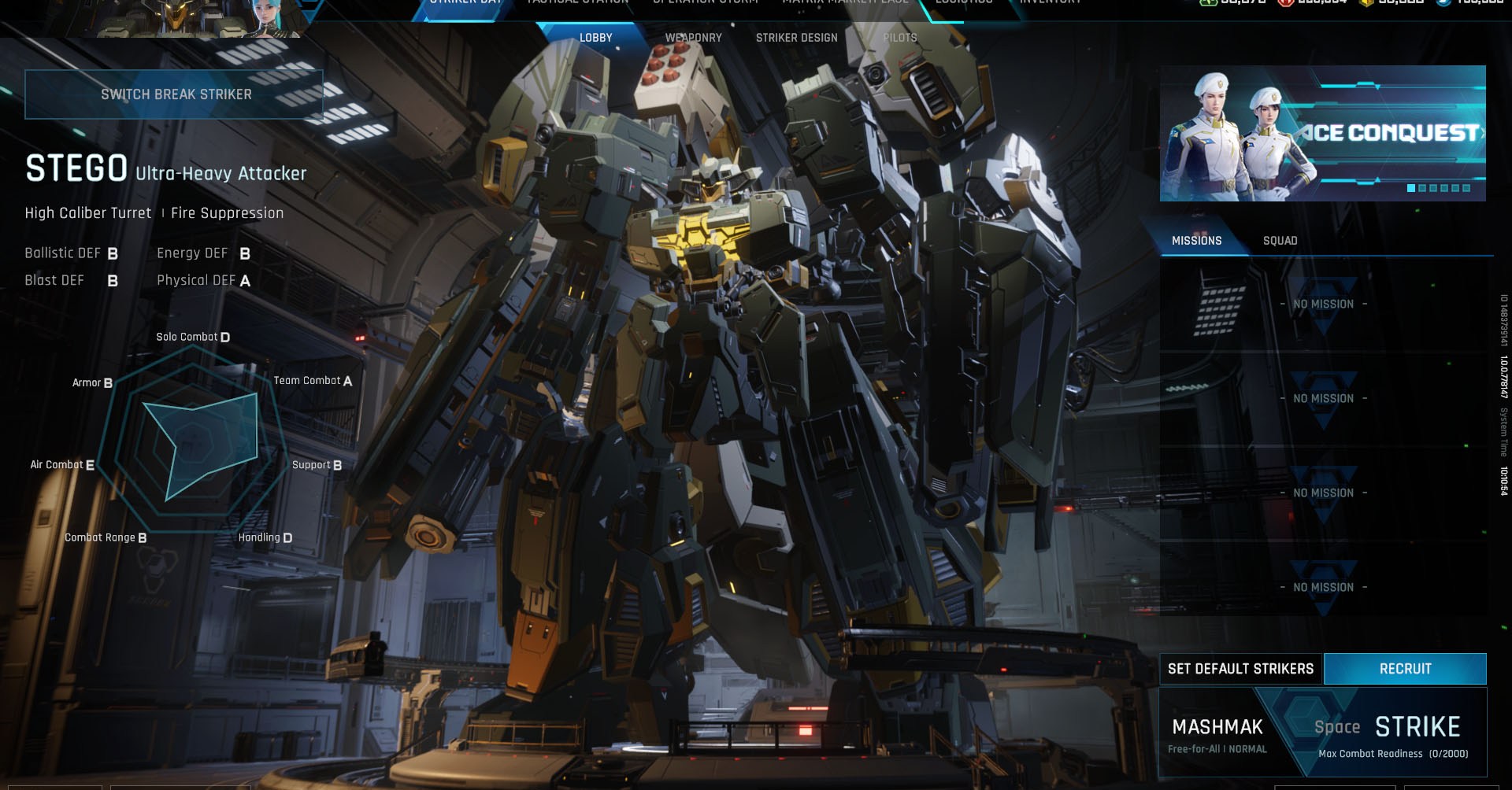 A Mecha Break screenshot showing  Stego Striker