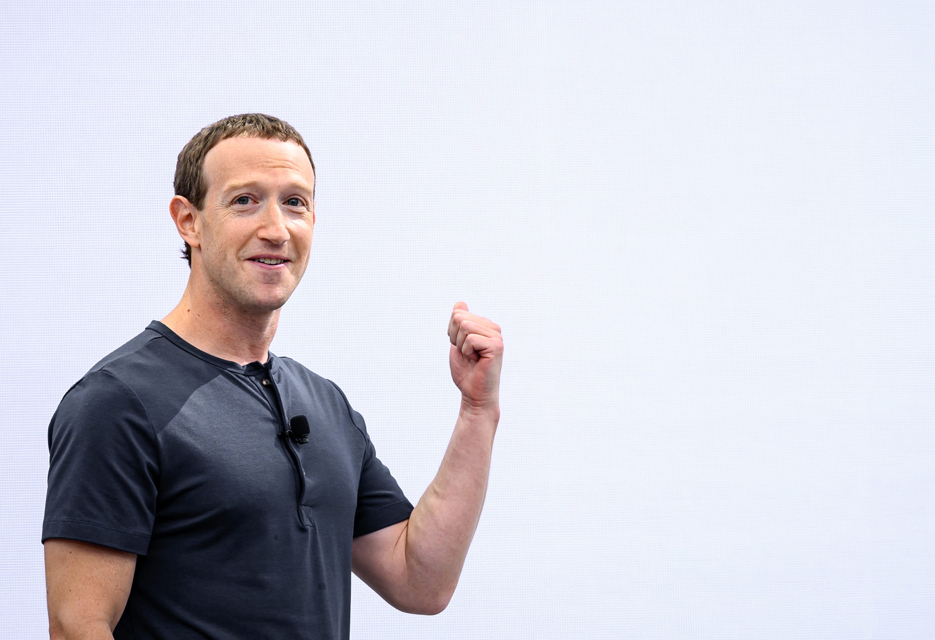 Mark Zuckerberg speaking at a company event in in Menlo Park, California.