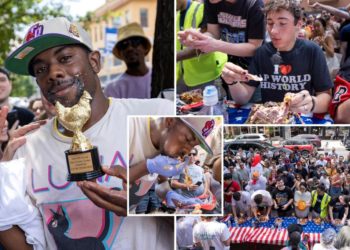Bizarre NYC rotisserie chicken-eating contest ends with belly-busting twist